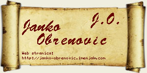 Janko Obrenović vizit kartica